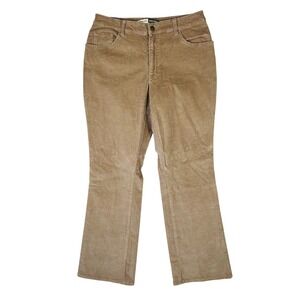 St Johns Bay Stretch Bootcut Corduroy Pants Lt Taupe Mid Rise Size 12 NWT